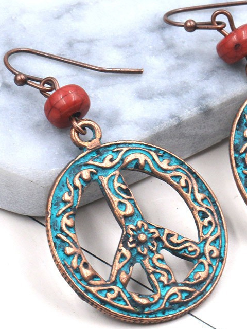 European and American Bohemian ethnic style retro geometric alloy large ear hook earrings earrings jewelry