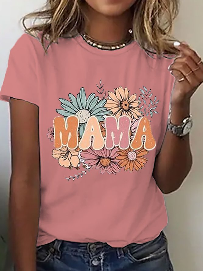 Loose Casual Floral Crew Neck T-Shirt