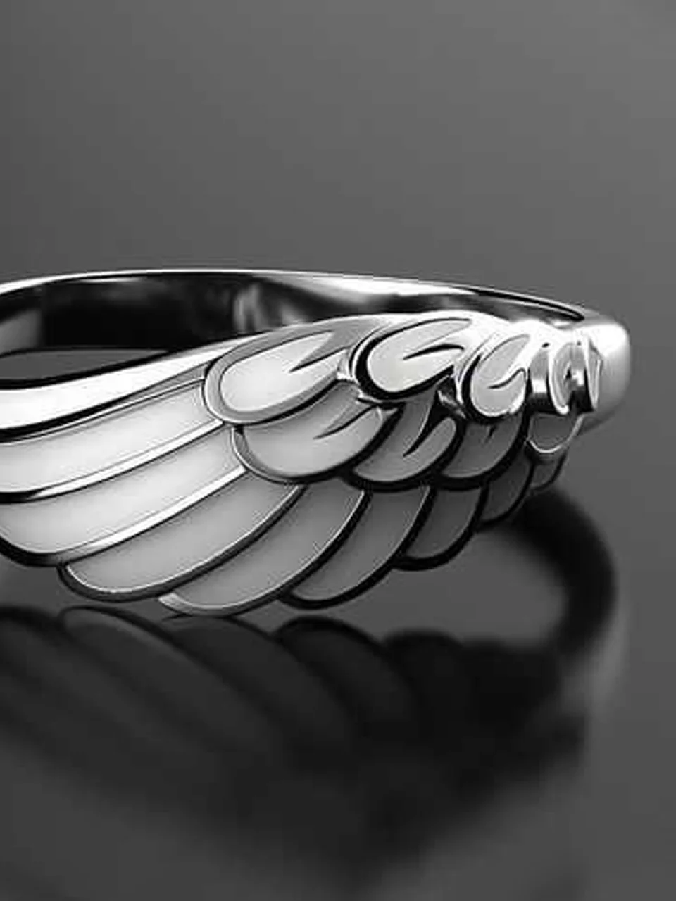 European and American new products hot selling angel feather wings ring women's ring retro fashion versatile women's ring