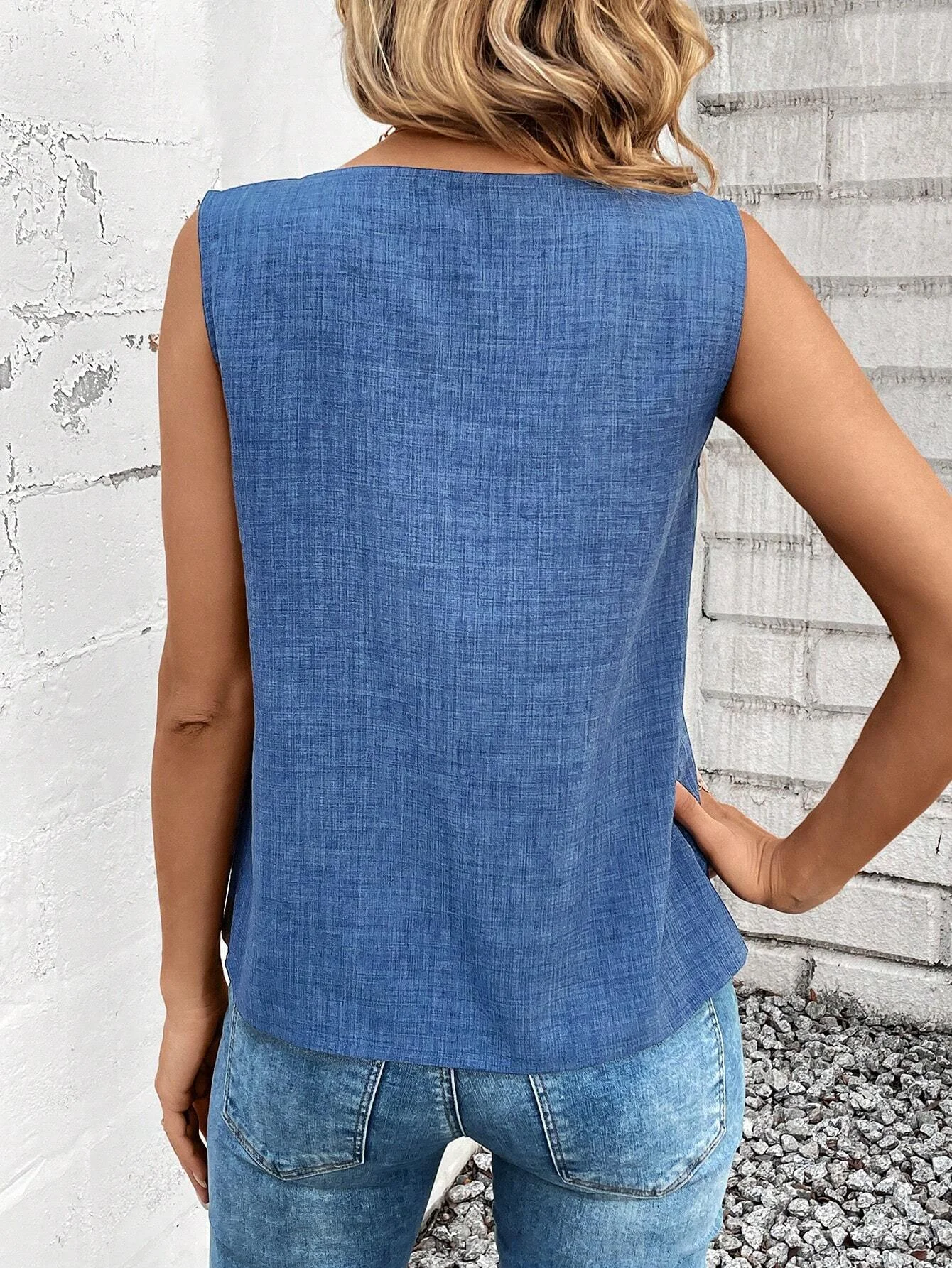 Loose Cotton-Blend Casual Tank Top