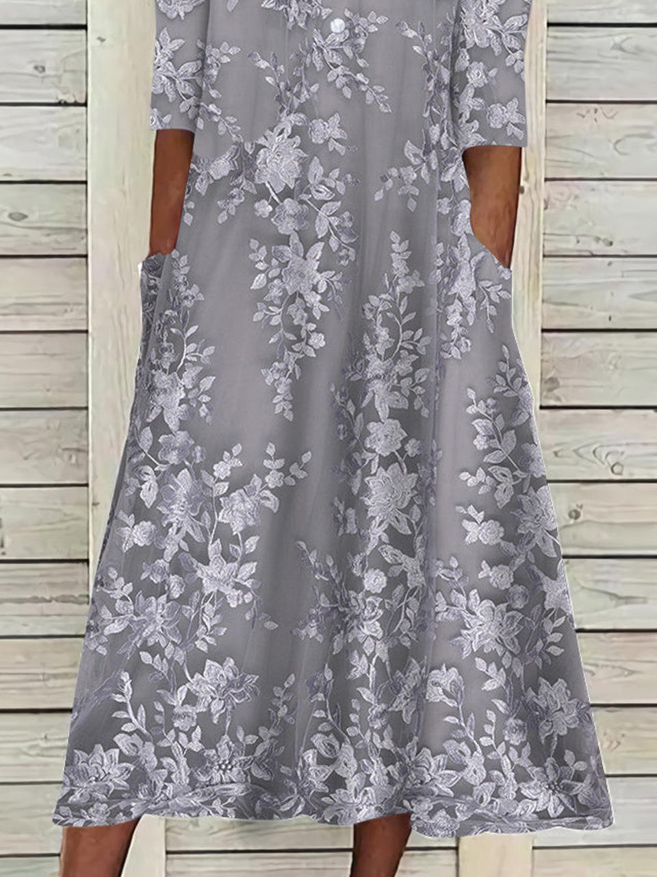 Casual Notched Pocket Stitching Dress