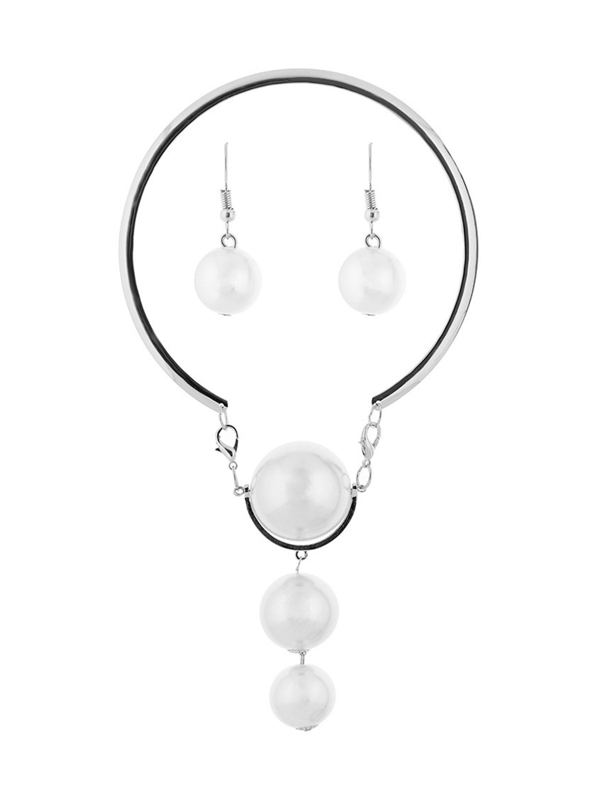 Exaggerated Imitation Pearl Party Jewelry Set