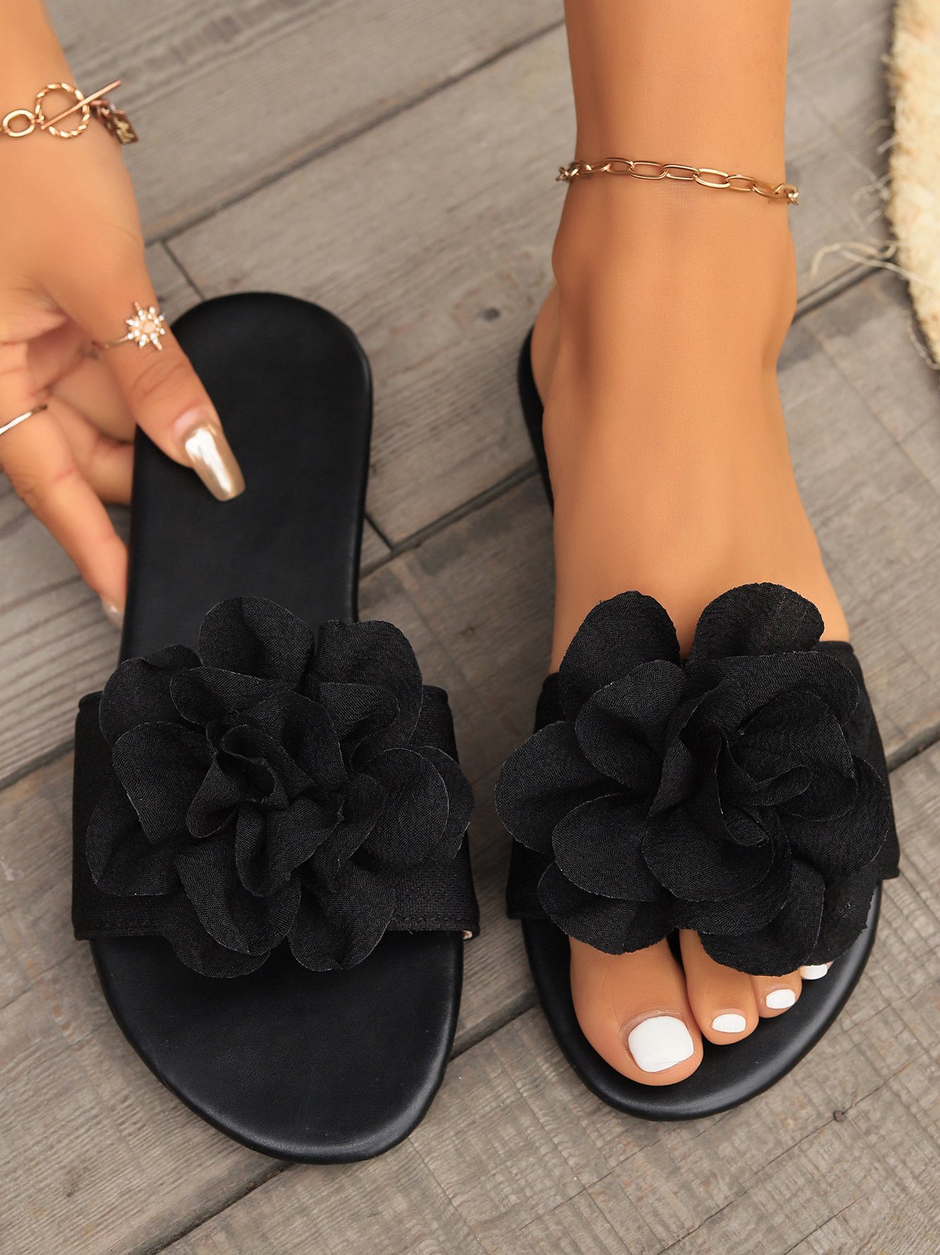 Plain Summer Slide Sandals