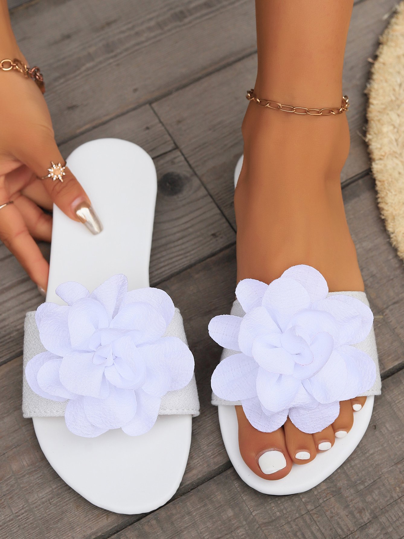 Plain Summer Slide Sandals