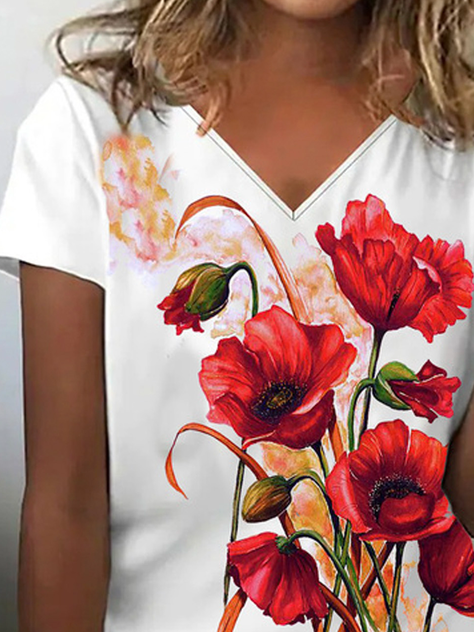 Floral Jersey Casual T-Shirt