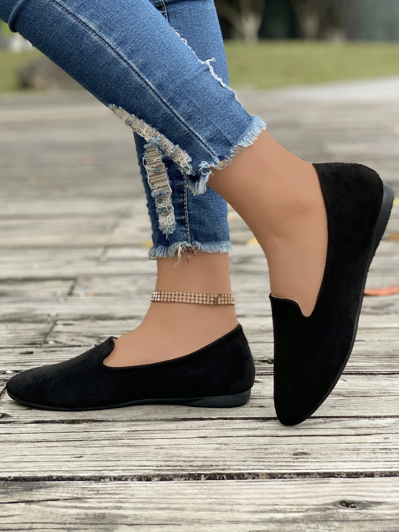 Plain All Season Faux Suede Casual Shallow Shoes