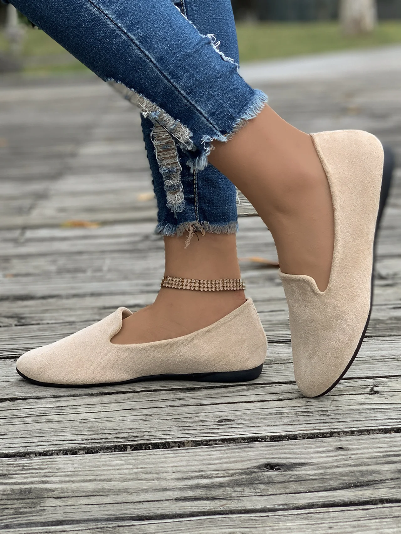 Plain All Season Faux Suede Casual Shallow Shoes