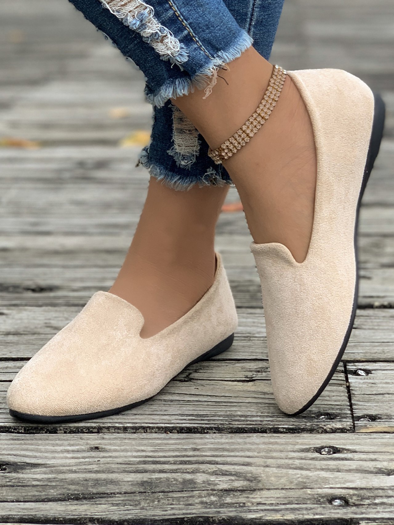 Plain All Season Faux Suede Casual Shallow Shoes