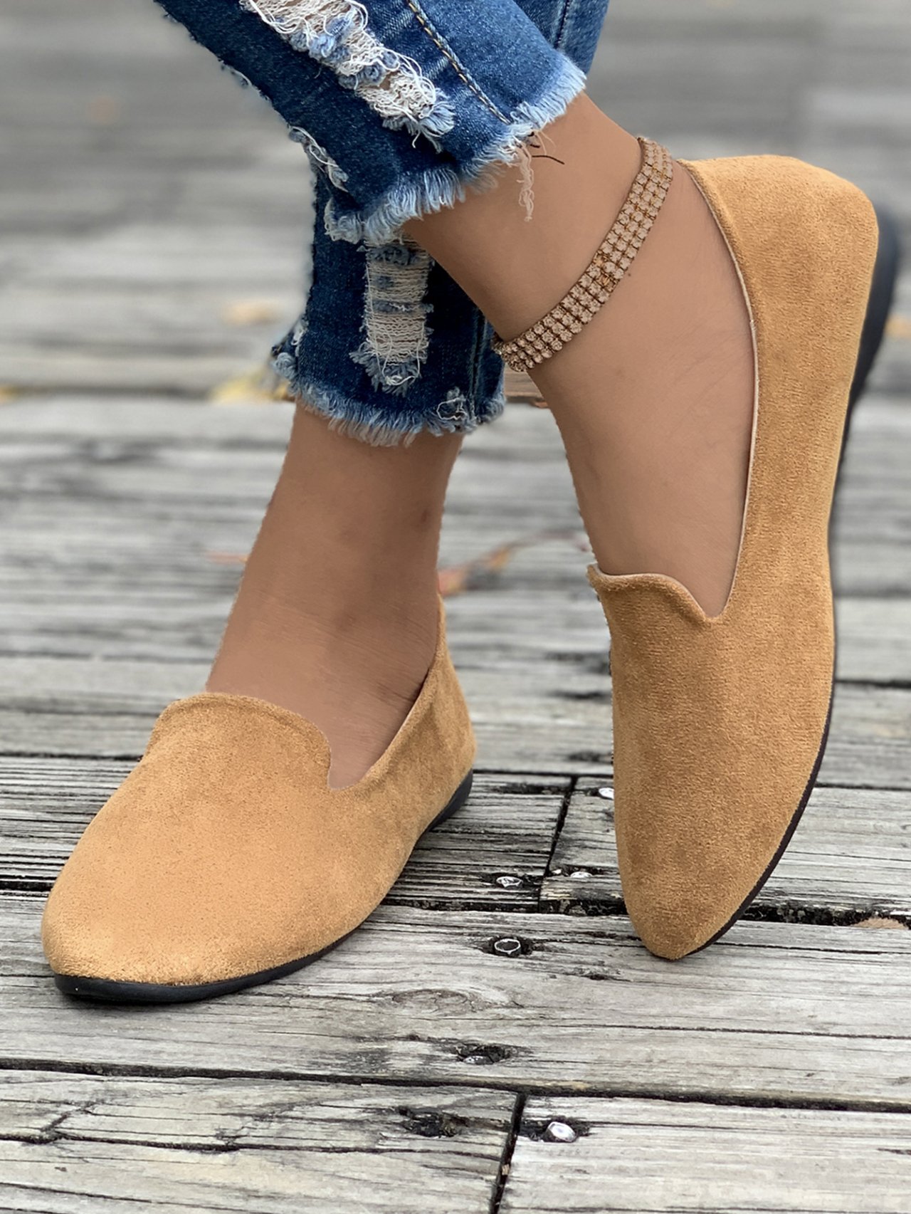 Plain All Season Faux Suede Casual Shallow Shoes