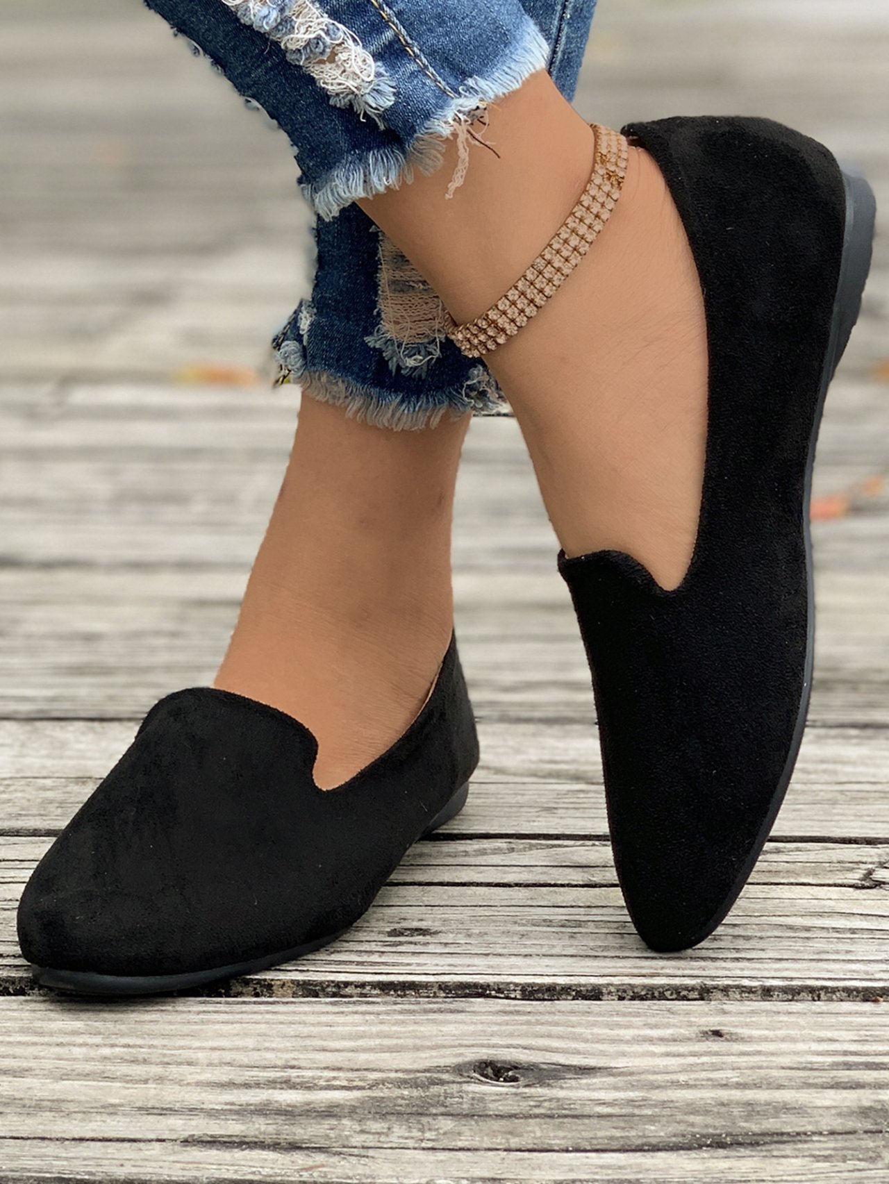 Plain All Season Faux Suede Casual Shallow Shoes