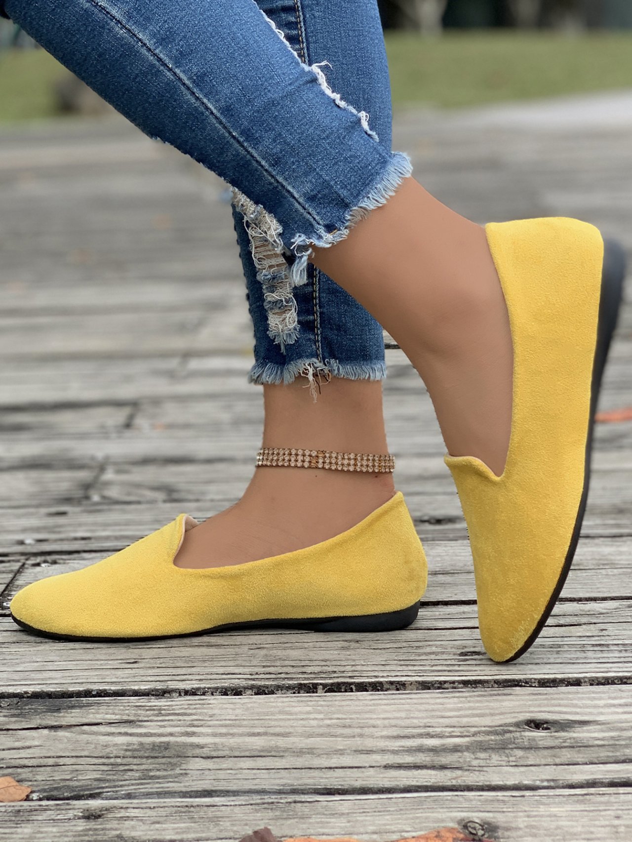 Plain All Season Faux Suede Casual Shallow Shoes