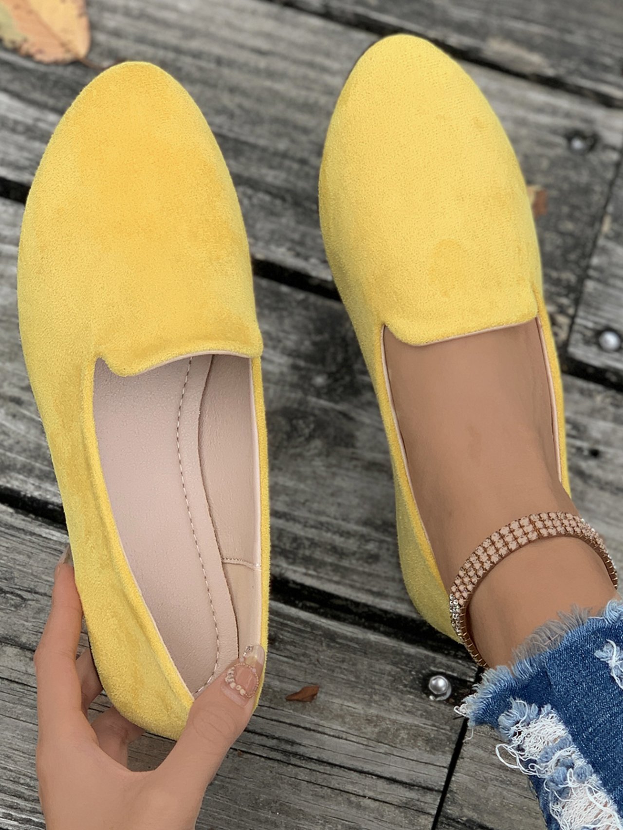 Plain All Season Faux Suede Casual Shallow Shoes