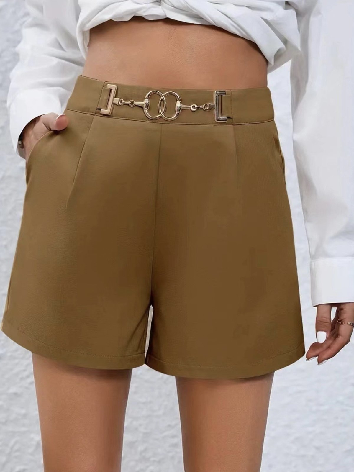 Casual Pocket Stitching Loose Shorts