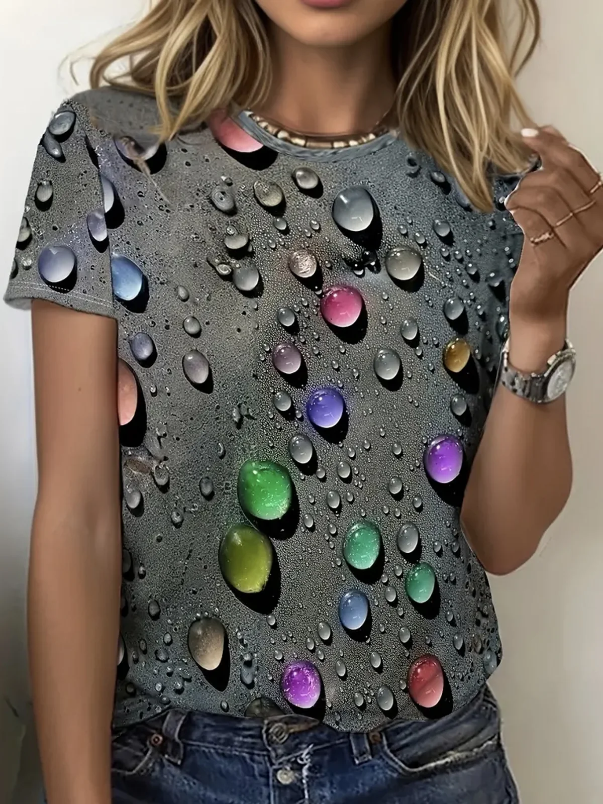 3d printing Casual Abstract Crew Neck T-Shirt