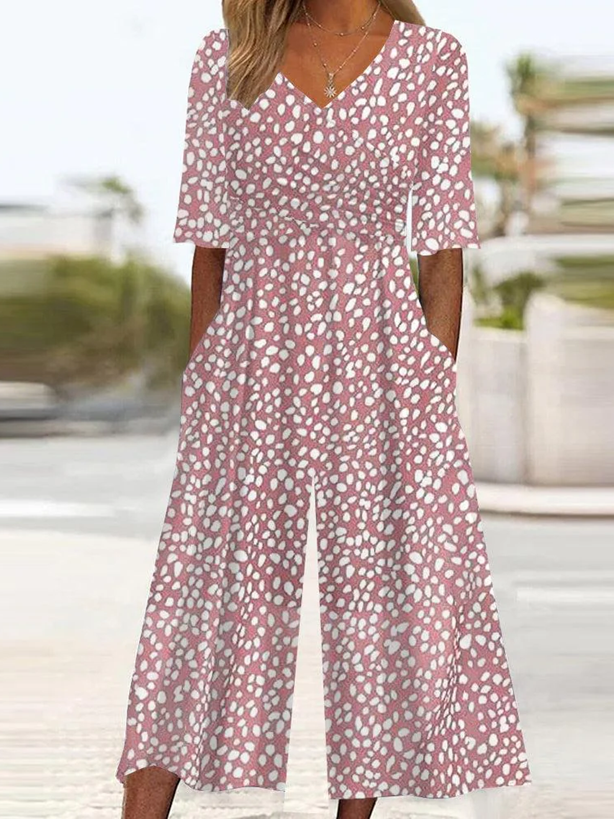 Casual Polka Dots Jumpsuit