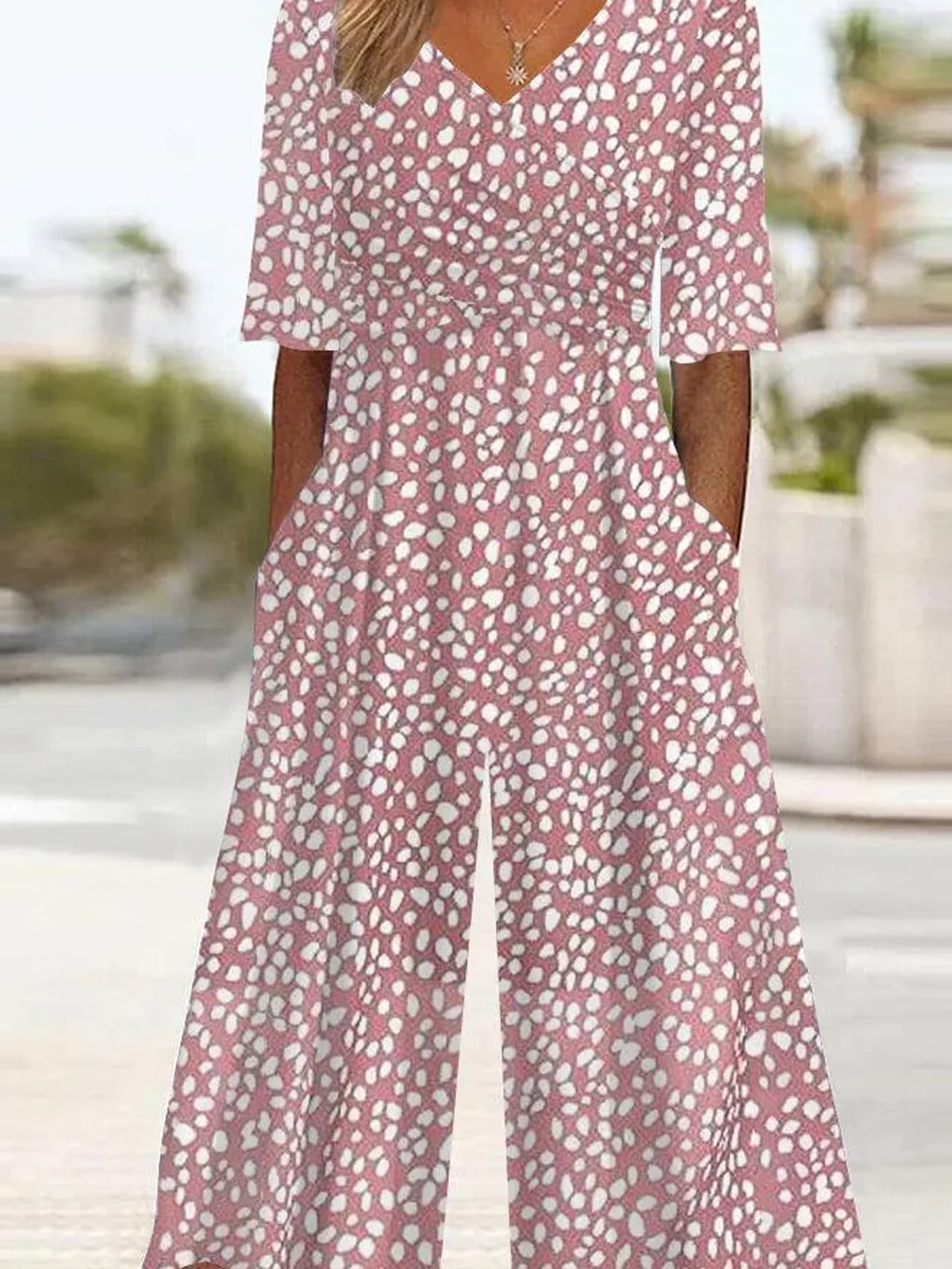 Casual Polka Dots Jumpsuit