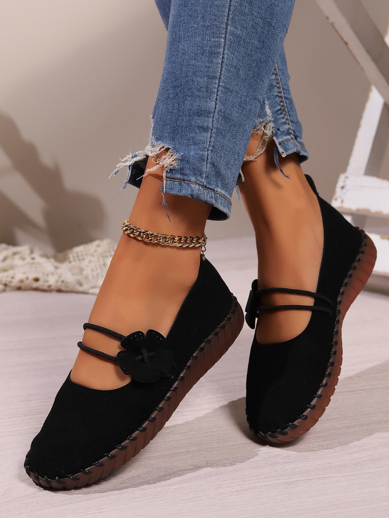 Plain Casual Faux Suede Shallow Shoes