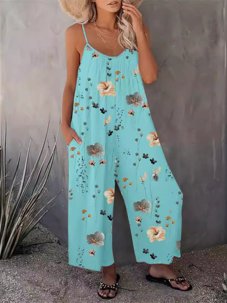 Floral Casual Loose Jumpsuit