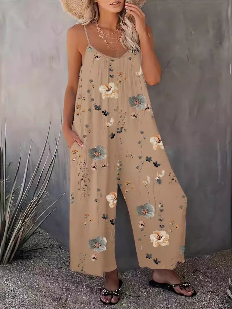 Floral Casual Loose Jumpsuit