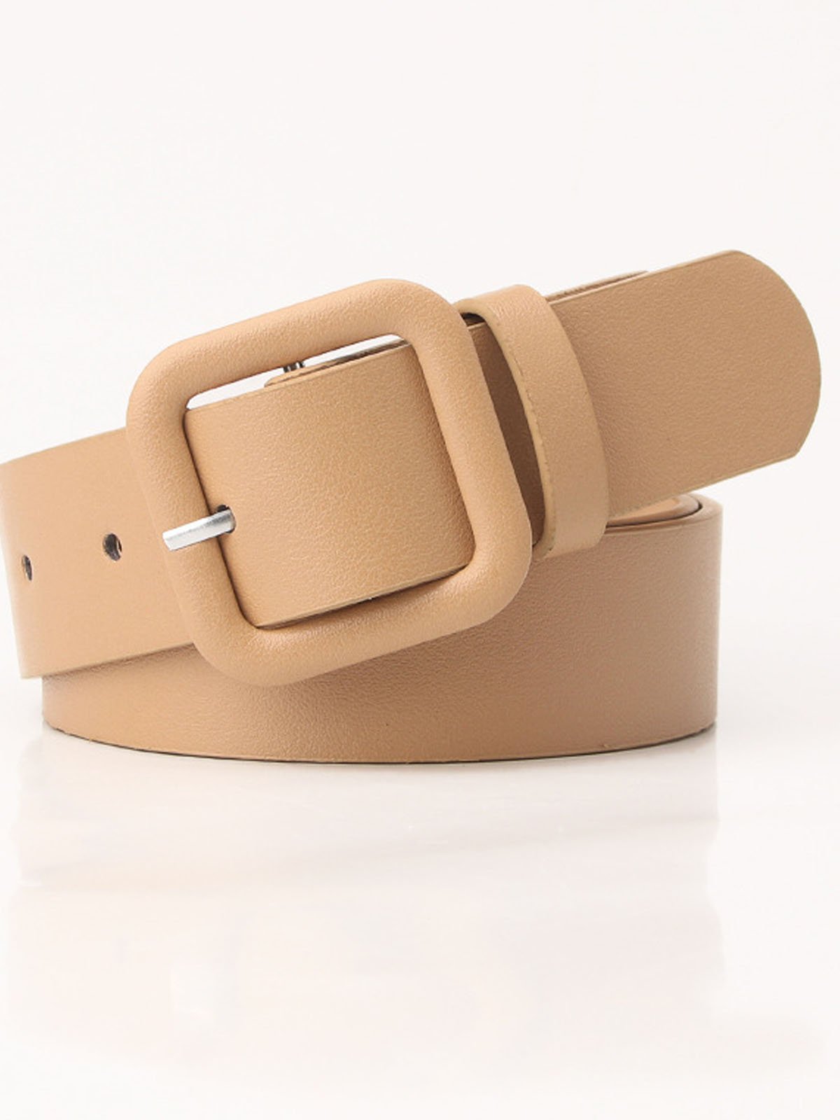 Minimalist women's square buckle candy colored versatile belt