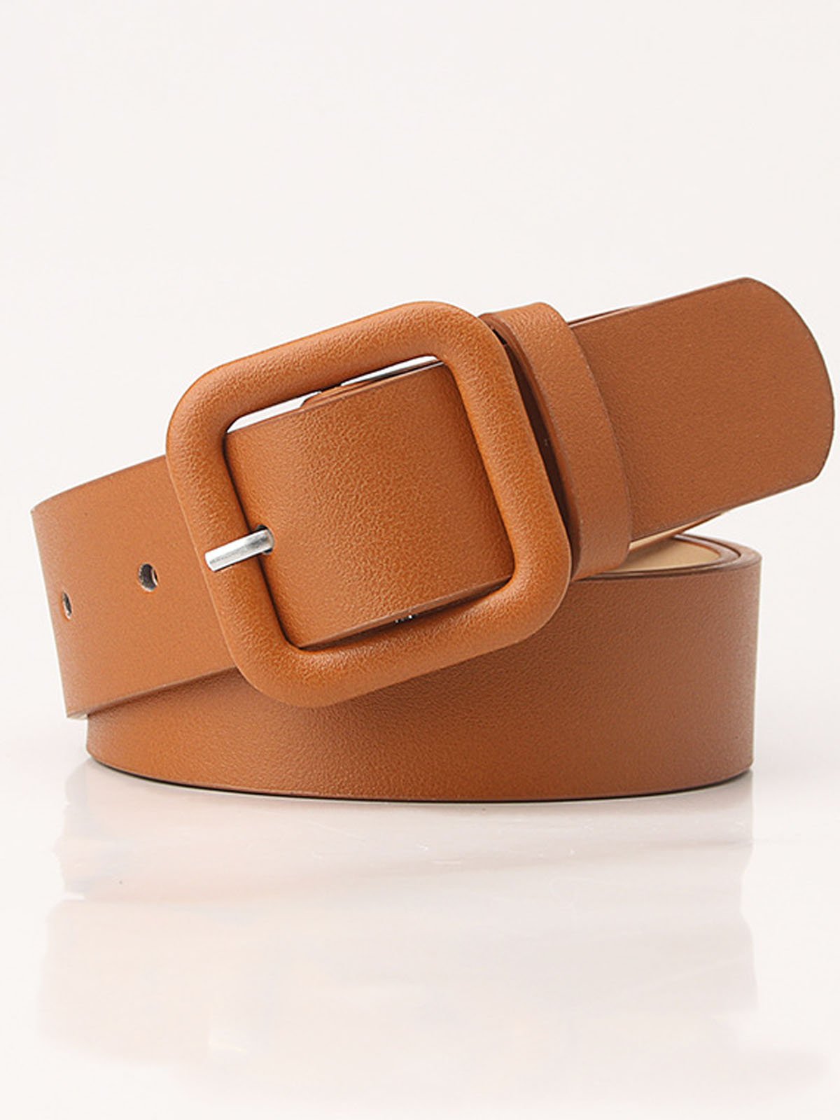 Minimalist women's square buckle candy colored versatile belt