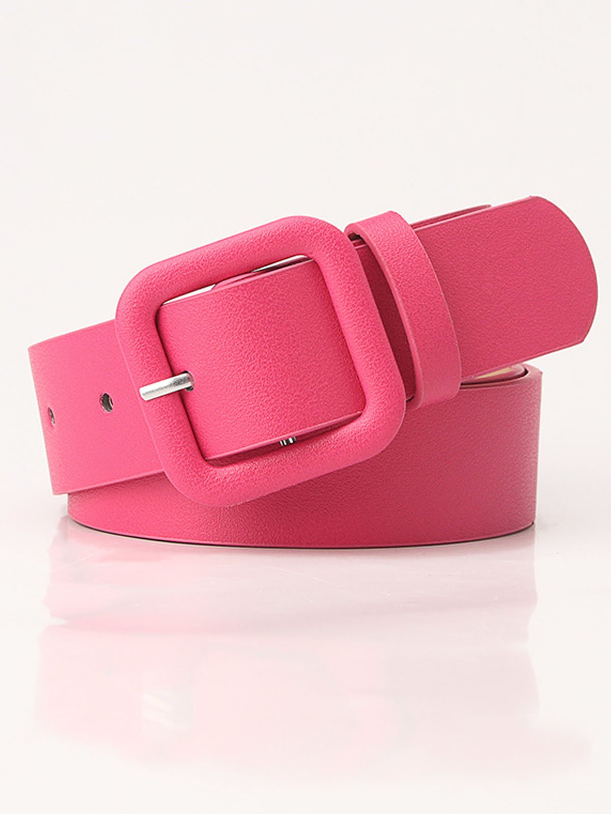 Minimalist women's square buckle candy colored versatile belt