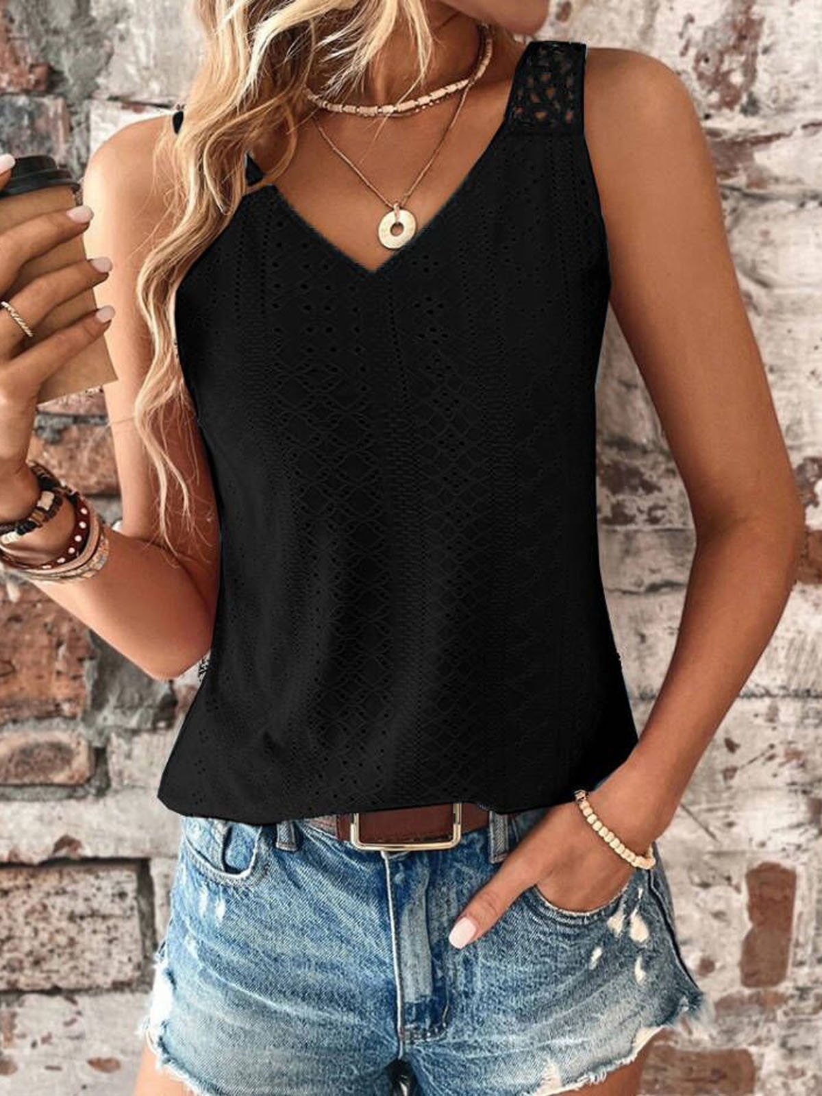 V Neck Loose Casual Tank Top