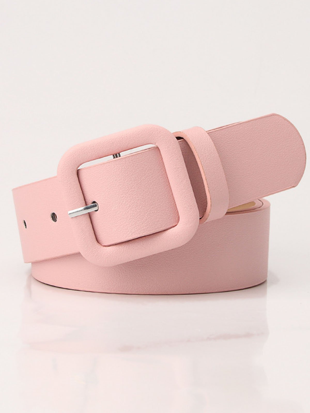 Minimalist women's square buckle candy colored versatile belt