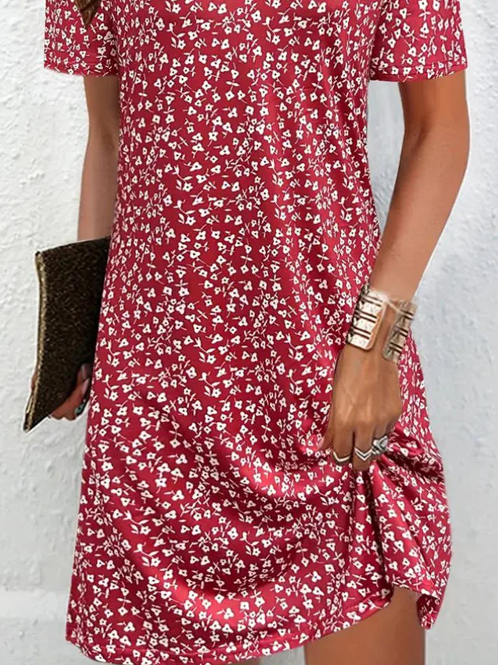 Jersey Casual Loose Disty Floral Dress