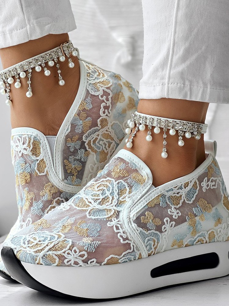 Floral All Season Wedge Heel Casual Casual Shoes
