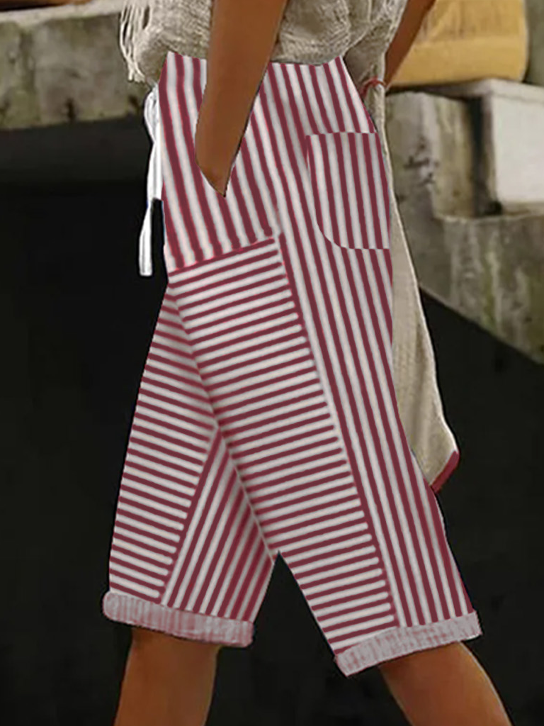 Striped Loose Casual Pants