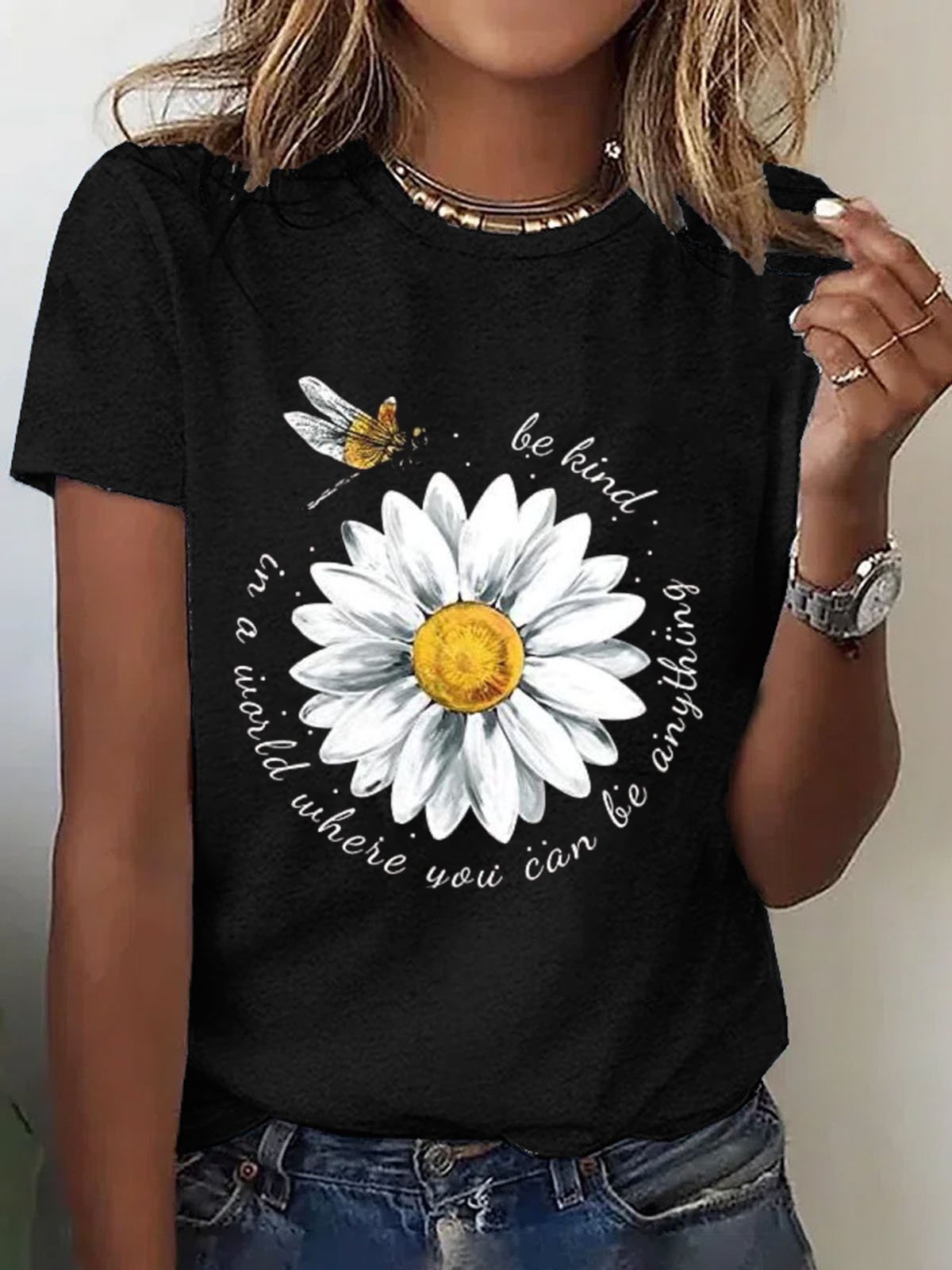 Casual Cotton Daisy T-Shirt