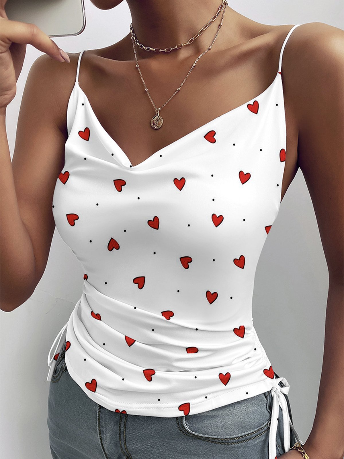 Lace Casual Heart/Cordate Cami