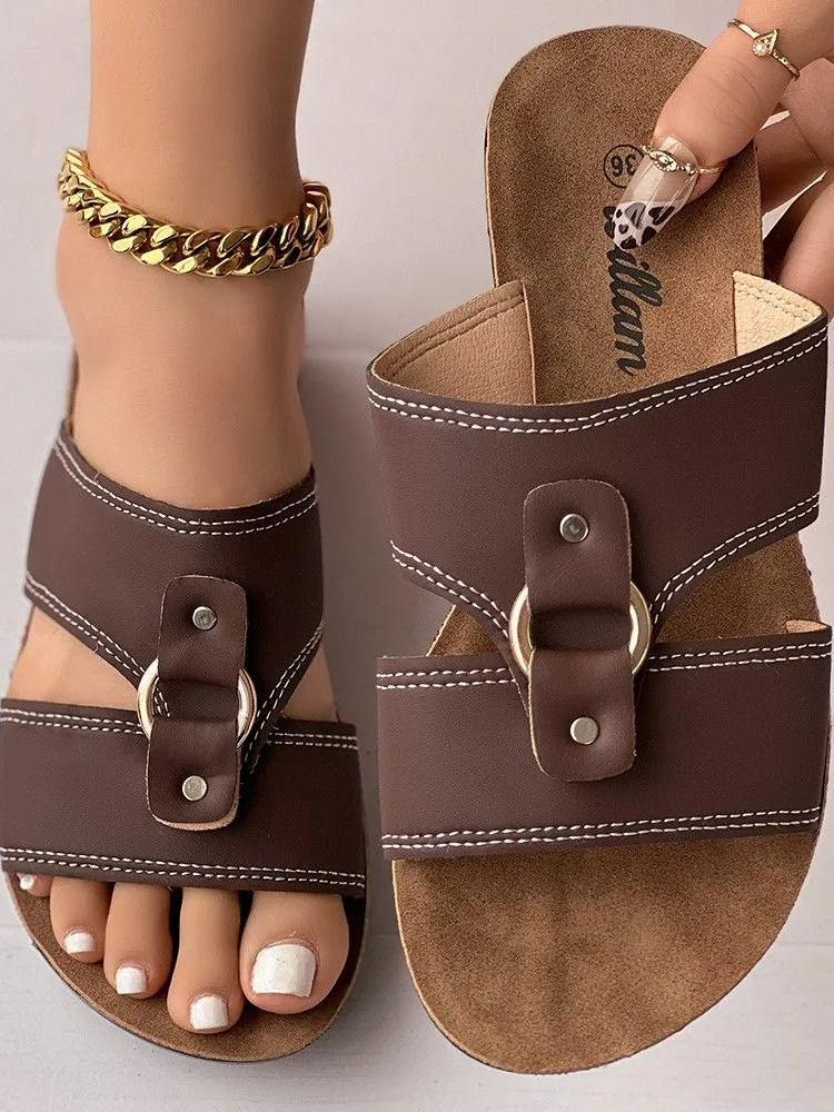 Pu Summer Vacation Slide Sandals