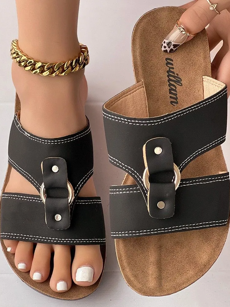 Pu Summer Vacation Slide Sandals