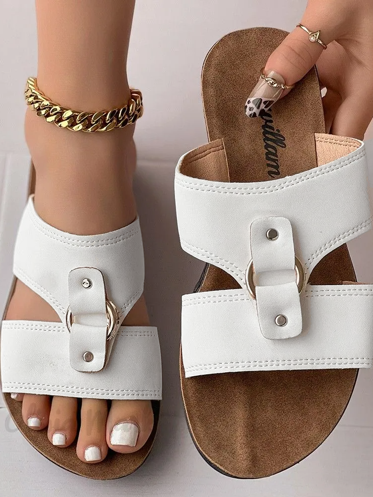 Pu Summer Vacation Slide Sandals