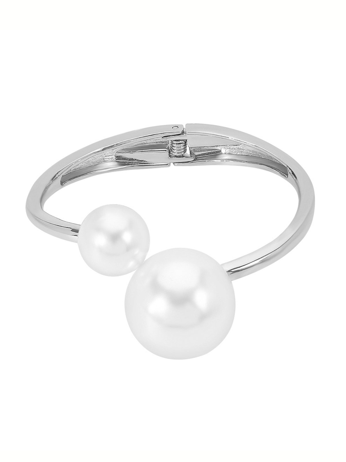 Elegant Asymmetrical Faux Pearl Cuff Bracelet