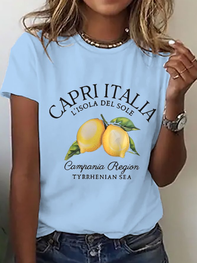 Lemon Casual Cotton T-Shirt