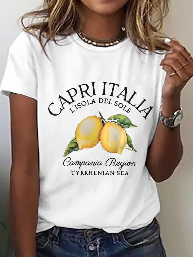 Lemon Casual Cotton T-Shirt