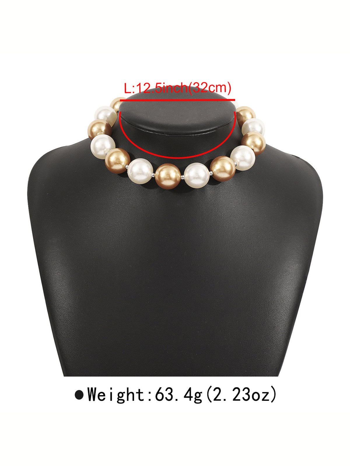 Elegant Color Block Imitation Pearls Beaded Lace-up Necklace