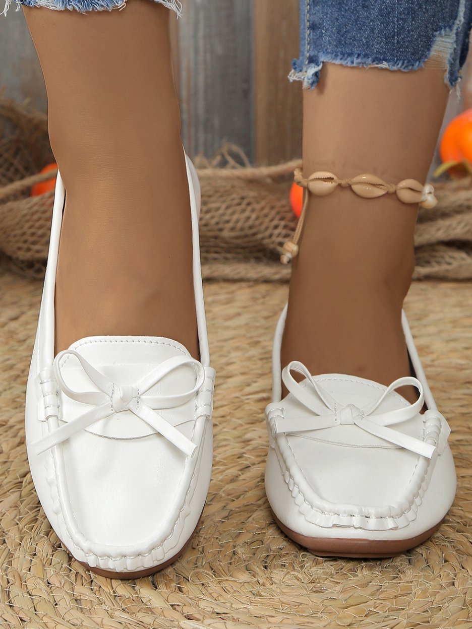 Plain All Season Casual Pu Shallow Shoes