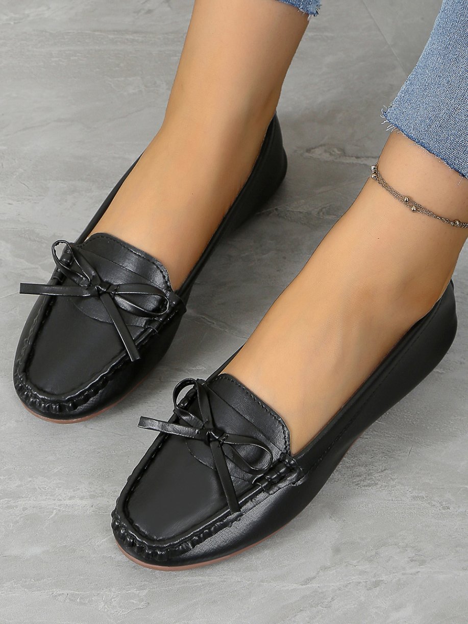 Plain All Season Casual Pu Shallow Shoes