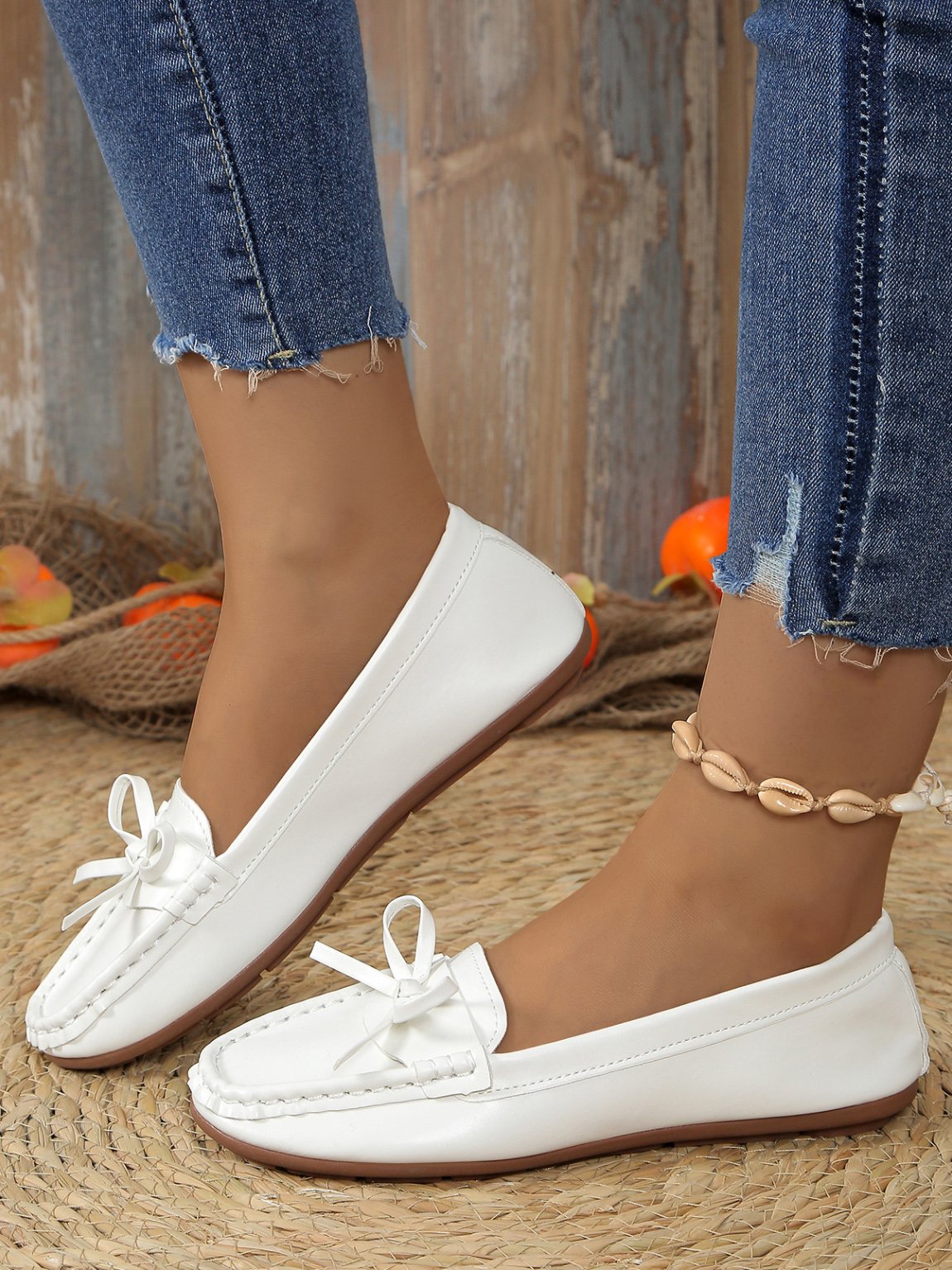 Plain All Season Casual Pu Shallow Shoes