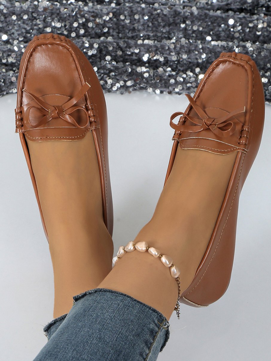 Plain All Season Casual Pu Shallow Shoes