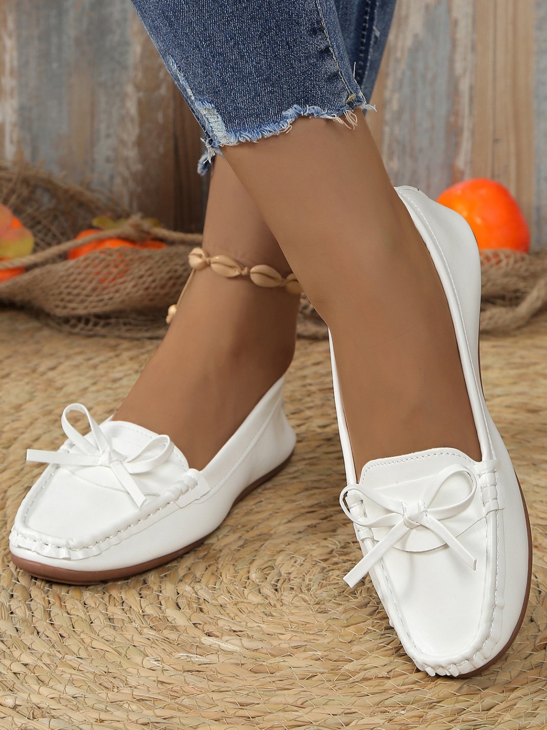 Plain All Season Casual Pu Shallow Shoes