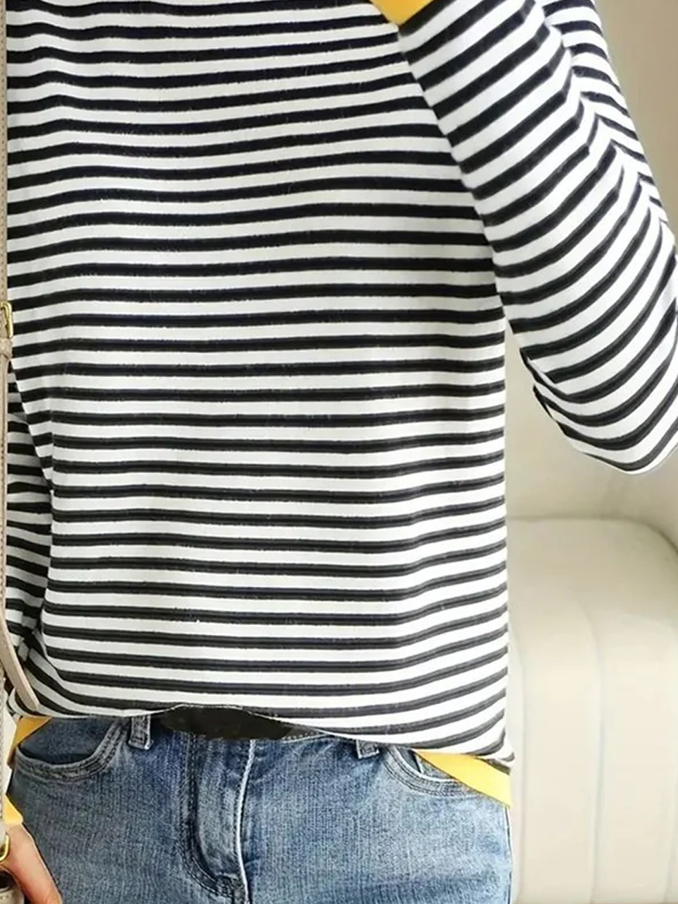 Loose Casual Striped Crew Neck T-Shirt