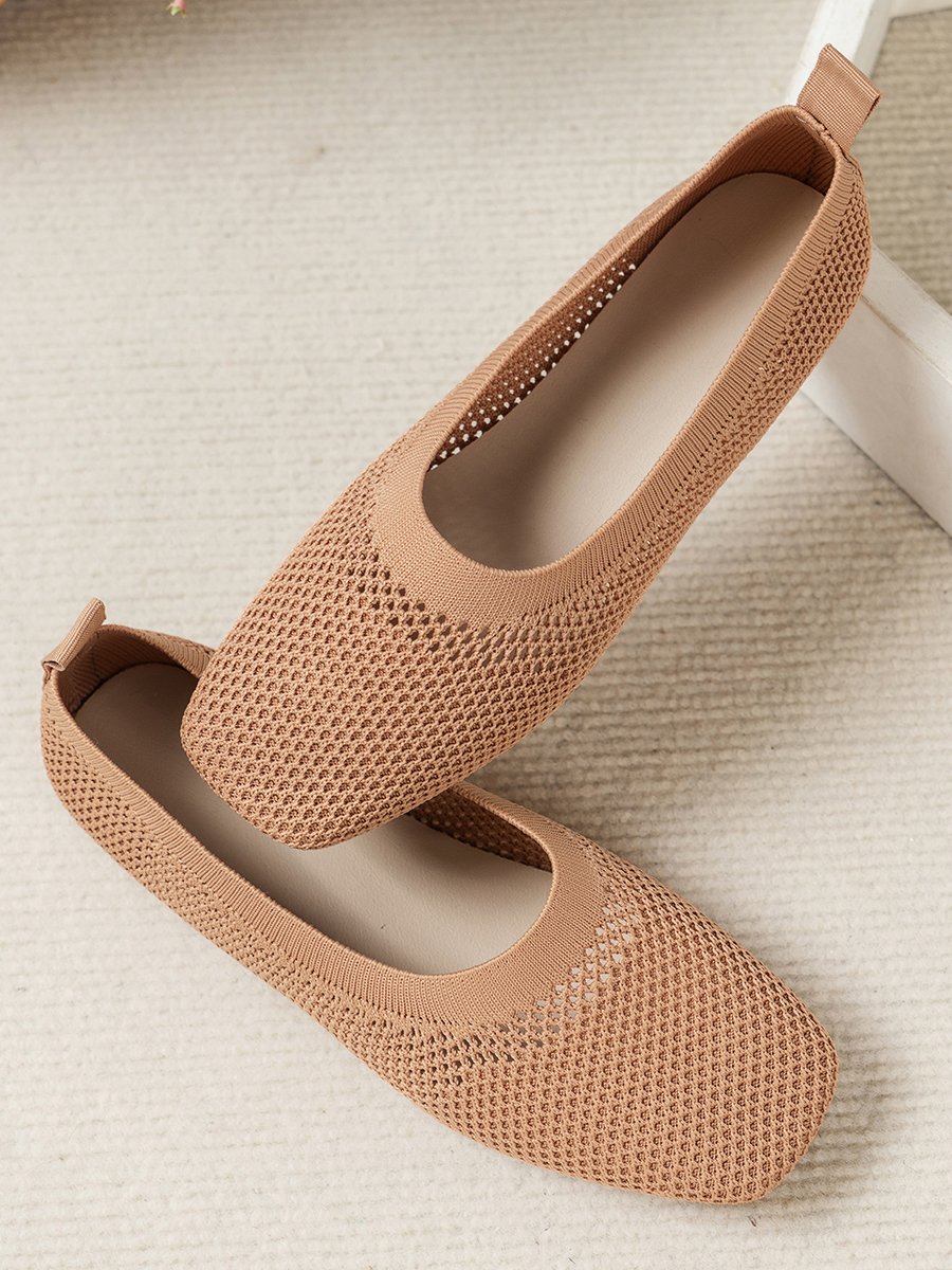 Casual Mesh Fabric Plain Shallow Shoes