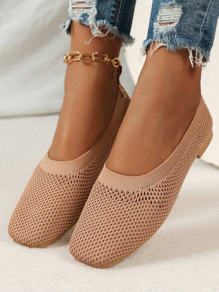 Casual Mesh Fabric Plain Shallow Shoes