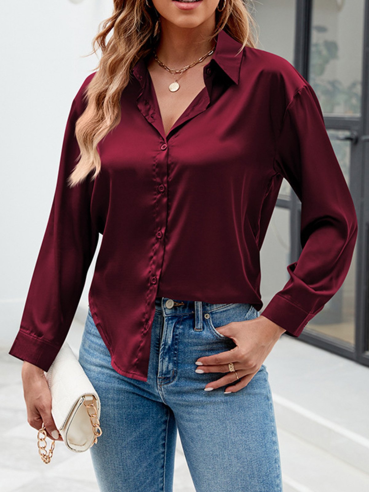 Plain Casual Loose Shirt