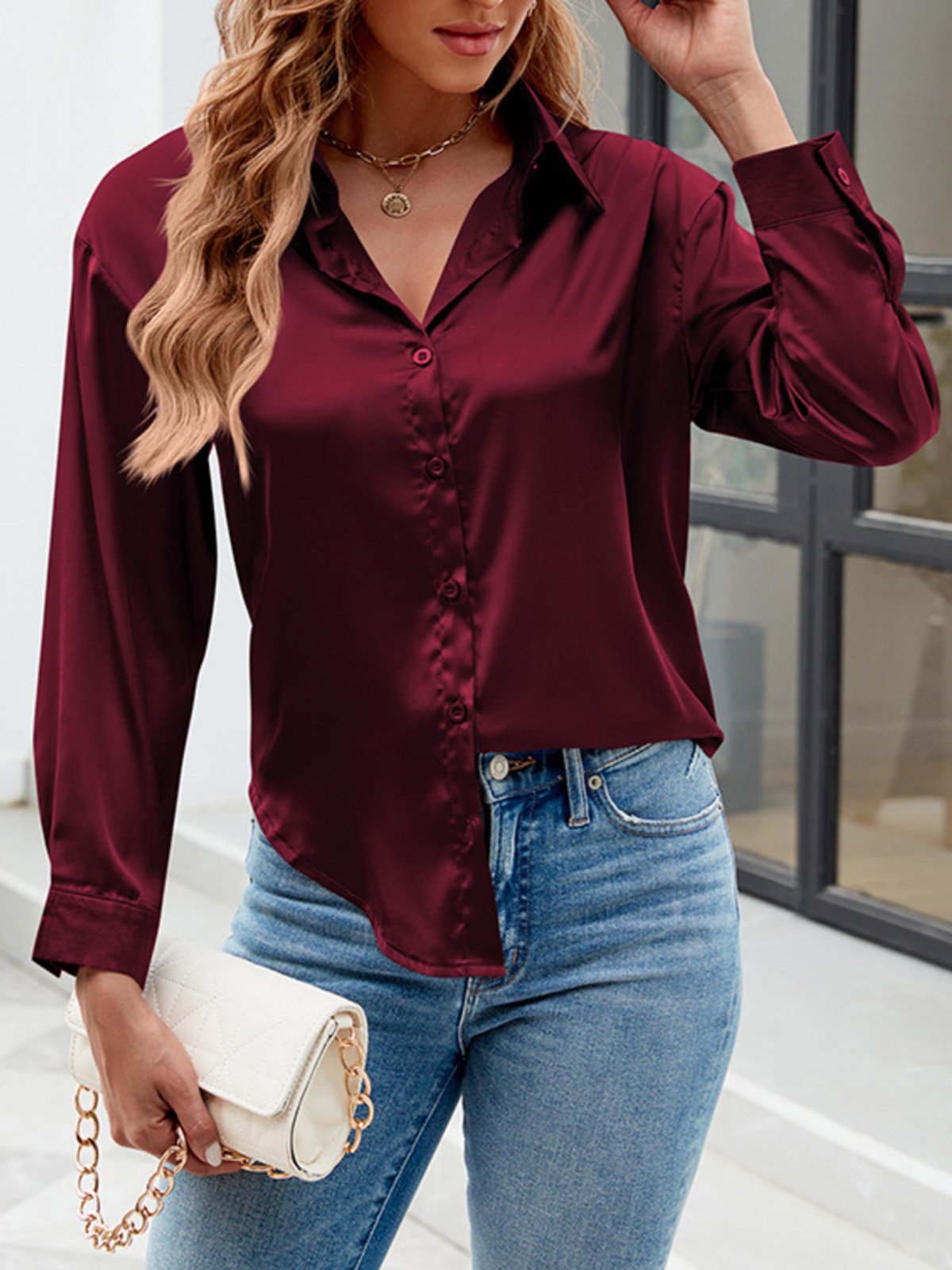 Plain Casual Loose Shirt